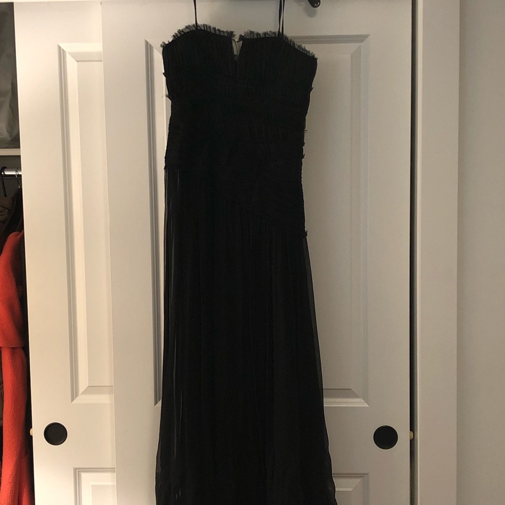 BCBG black strapless gown